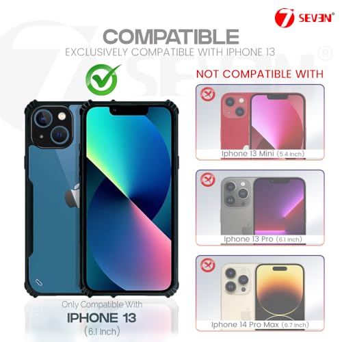 7-Seven 7SEVEN® Ipacky Back Cover for iPhone 13 Mobile Back Case Shock Proof Design Camera Edges Protection Crystal Clear Phone Case Precise Cutouts Matte Black Soft Bumper Phone Cover - Image 2