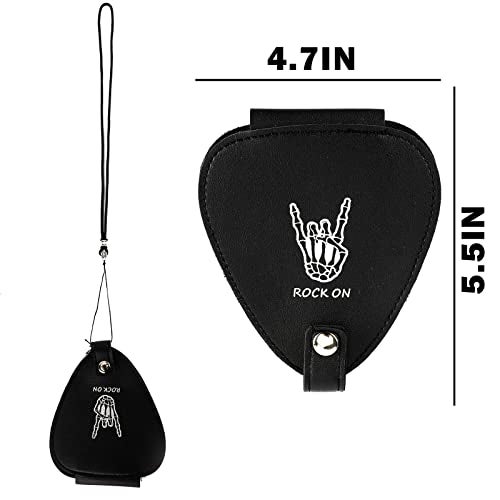 Bnapott Guitar Picks Holder Case for Acoustic Electric Guitar, Picks Storage Pouch Box, PU leather Guitar Plectrums Bag with Lanyard for Guitar Players (Case Only) - Image 2