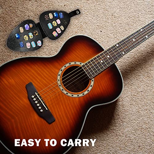 Bnapott Guitar Picks Holder Case for Acoustic Electric Guitar, Picks Storage Pouch Box, PU leather Guitar Plectrums Bag with Lanyard for Guitar Players (Case Only) - Image 5