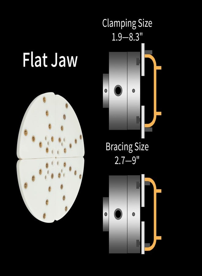 DEEFIINE 8" Cole Jaw 4 Flat Jaws Wood Lathe Chuck (Manual (Keyed) Lock, Alloy Steel & Stainless Steel) - Image 2