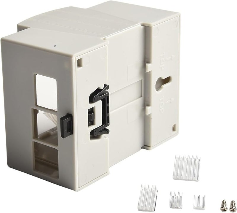 ABS Case DIN Rail Mount Enclosure for Raspberry Pi 4B 3B with Transparent Viewing Port Sliding Lock Wall Mount Pi4B No Fan - Image 3