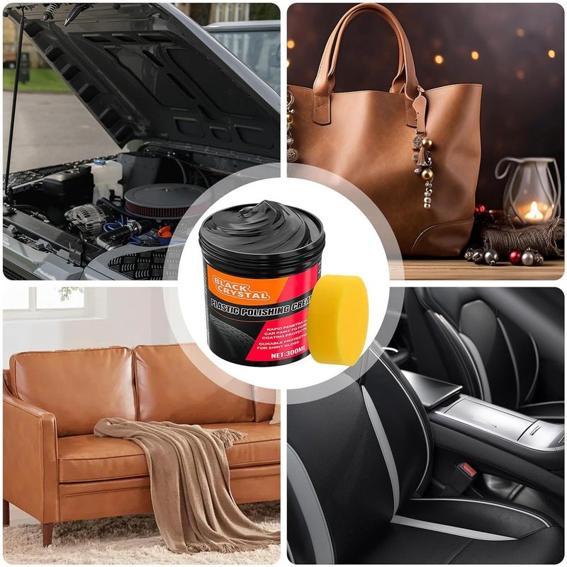 Trim Restorer – 300g Automotive Wax, Leather, Scratch Repair Paste, Protective Coating Formula, Long Lasting Shine Enhancer | Ideal Choice Vehicle Detailing Metal Parts Headlights - Image 4