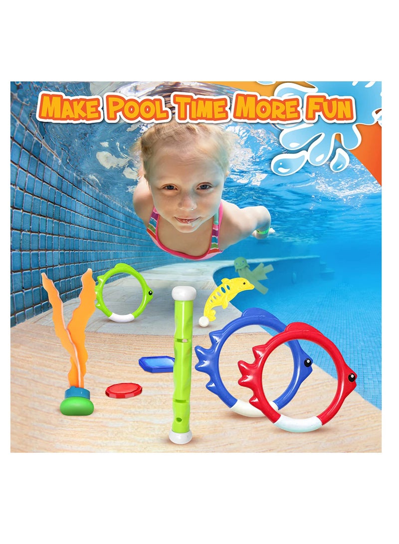 SOLARAE Diving Pool Toys 30 Pack, Swimming Pool Toys for Kids Includes 4 Diving Sticks, 4 Diving Rings, 6 Treasures, 3 Toypedo Bandits, 9 Fish Toys, 4 Octopus Water Toys with a Storage Bag - Image 3