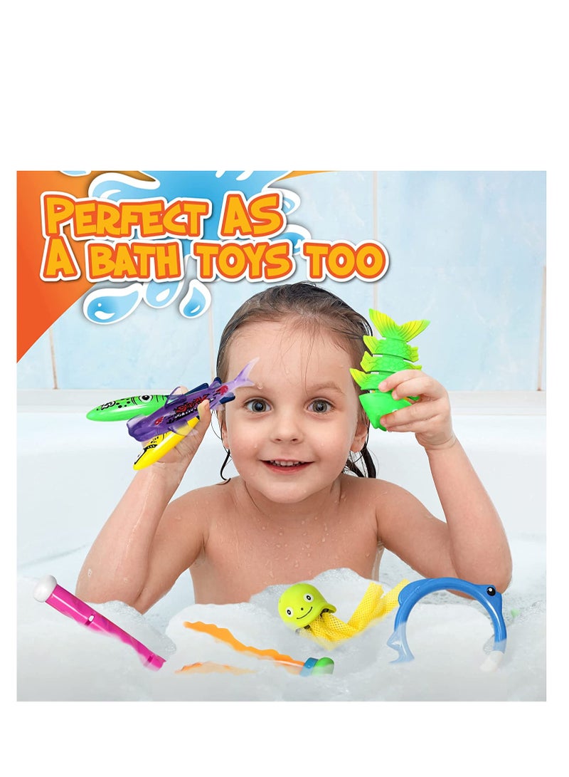 SOLARAE Diving Pool Toys 30 Pack, Swimming Pool Toys for Kids Includes 4 Diving Sticks, 4 Diving Rings, 6 Treasures, 3 Toypedo Bandits, 9 Fish Toys, 4 Octopus Water Toys with a Storage Bag - Image 4