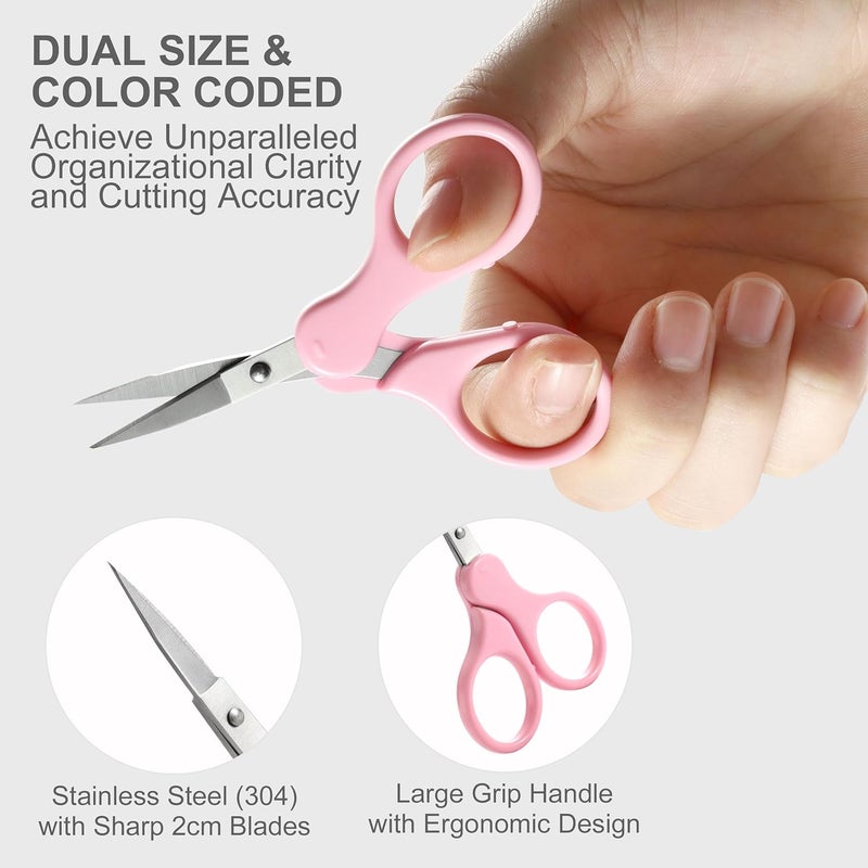 Pafason Sharp Point Craft Scissor Set 4 PC Straight Curved for Scrapbooking Quilting DIY Sewing Knitting Embroidery Cross Stitch Crochet Thread Yarn Paper Detail Cutting Stainless Steel Safety Case - Image 4