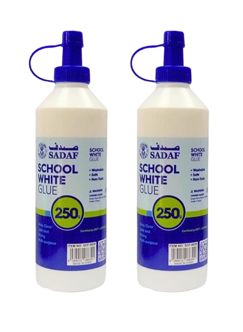 Sadaf White Glue 250g Dries Clear Safe And Strong Multi purpose 2-Pieces - Image 1