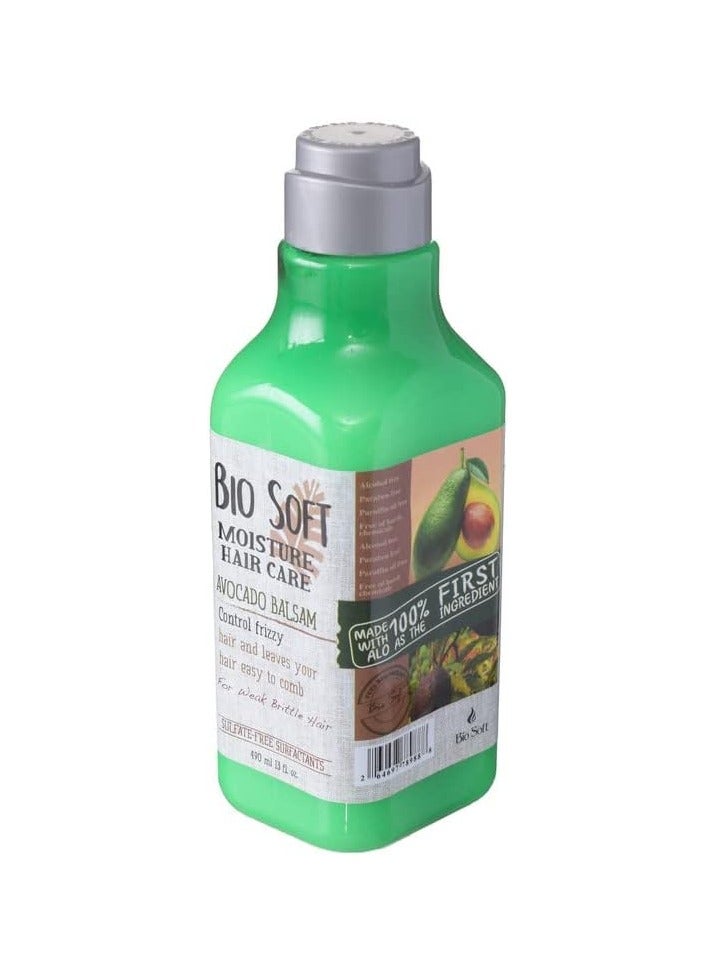 Bio Soft Balsam Avocado Moisture Hair Care For Brittle - 490 ML - Image 2