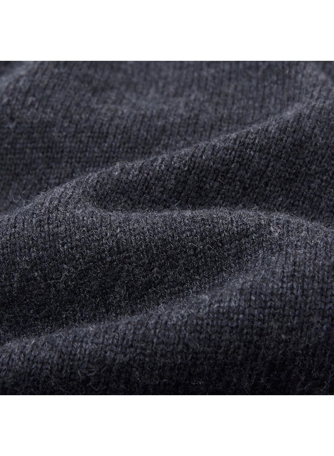 dme Demana Sheep Wool And Cashmere Blend Winter Half-placket Crew Neck Colorblock Stretch Knit Sweater Top - Image 5