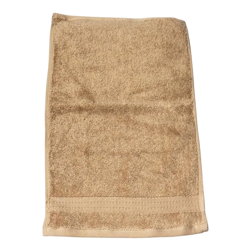 Cotton Hand Towel, Soft Terry, 30x50 cm, Bathroom Essential (Camel) - Image 1