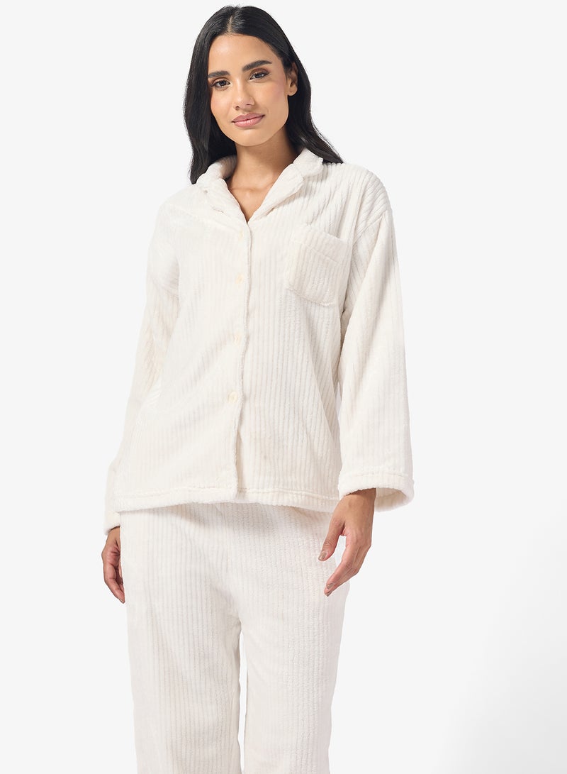 Ginger Cozy Velour Ribbed Loungewear Pyjama Set - Image 3
