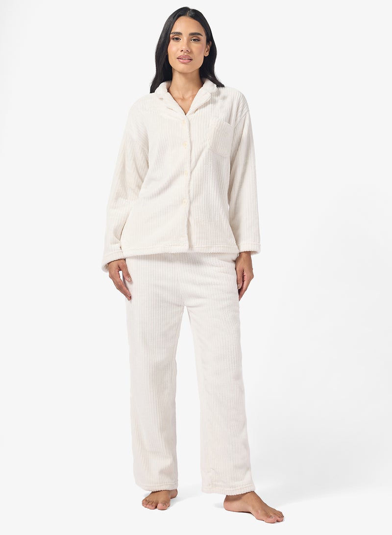 Ginger Cozy Velour Ribbed Loungewear Pyjama Set - Image 5