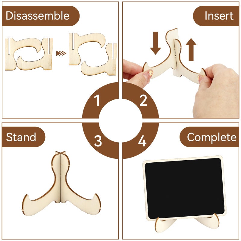 Mowpog 30 Pack Mini Wooden Chalkboard Signs With Easel Stand  Reusable  Zero Residue Food Labels For Buffet  Wedding  Place Cards  Party And Event Decor (Rectangular) - Image 5