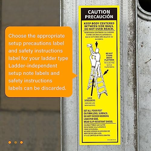 GRONGU Step Ladder Safety Labels Stickers Compatible with Werner Fiberglass Stepladder Label Kits, Ladder Weight Stickers Replacement for Werner Ladder Labels (Pack of 8) - Image 5