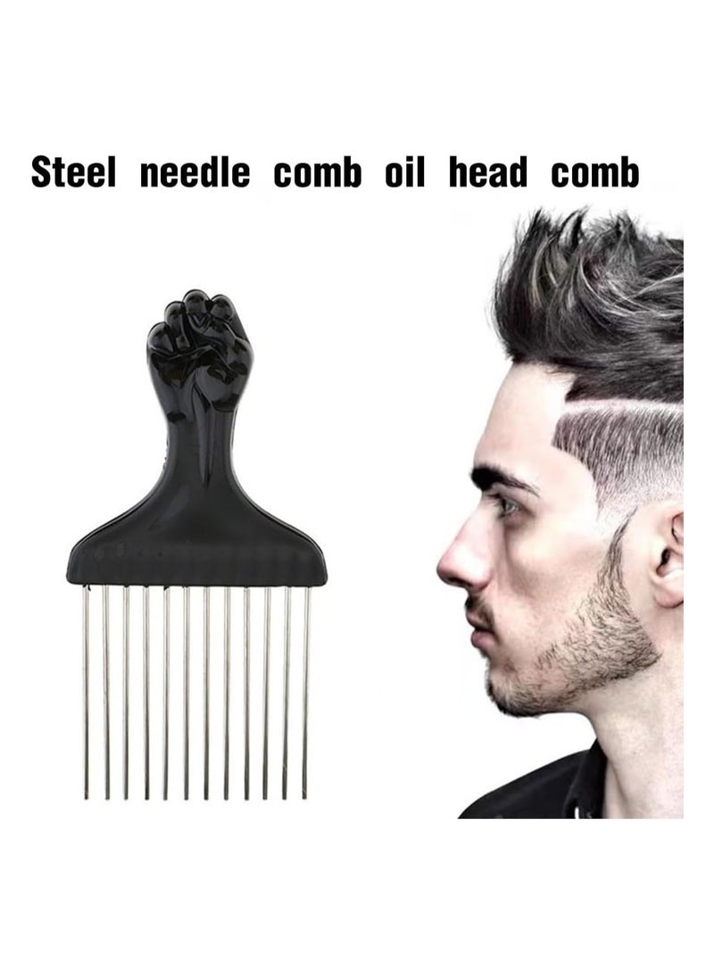 African Metal Hair Styling Comb, Wide Tooth Hair Brush, Curly Hair Brush, Beard Comb - Image 3