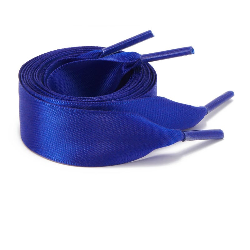 Princess Silk Shoelaces: 120cm Royal Blue, Satin-Like Elegant Touch - Durable High-Quality Polyester, Stylish Decorative Laces for Casual, Sports, Canvas Shoes & Women, Girls, Kids - Image 1