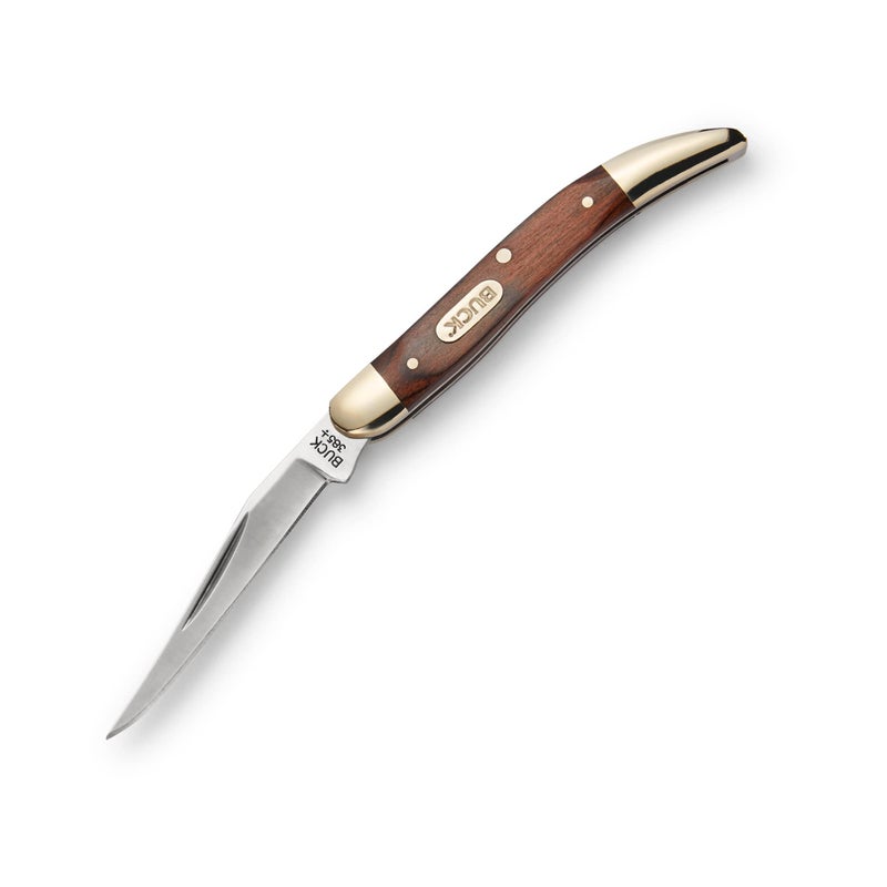 Buck Knives 385 Toothpick Single-Blade Folding Pocket Knife with Wood Handle - Image 1