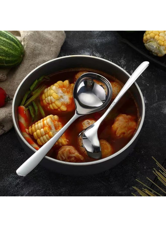 Bai Jie Baijie 304 Stainless Steel Soup Spoon Large Size Soup Ladle Scoop Porridge Spoon Tableware 1 Piece Pack  - Image 2