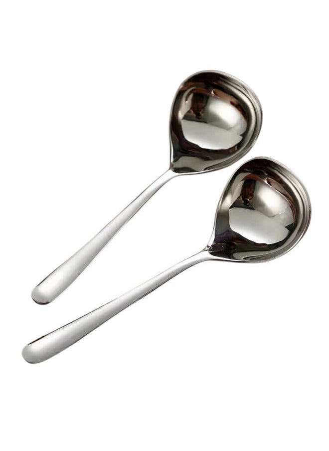 Bai Jie Baijie 304 Stainless Steel Soup Spoon Large Size Soup Ladle Scoop Porridge Spoon Tableware 1 Piece Pack  - Image 4