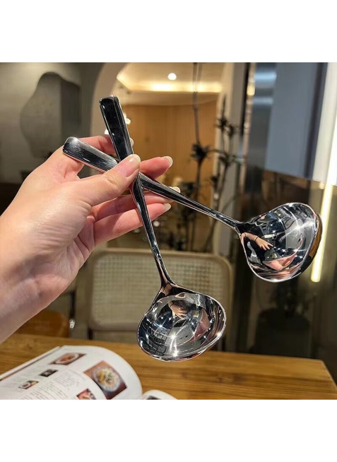 Bai Jie Baijie 304 Stainless Steel Soup Spoon Large Size Soup Ladle Scoop Porridge Spoon Tableware 1 Piece Pack  - Image 1