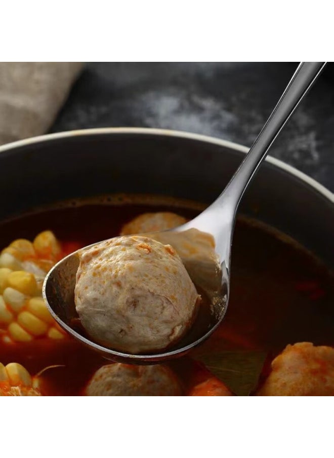 Bai Jie Baijie 304 Stainless Steel Soup Spoon Large Size Soup Ladle Scoop Porridge Spoon Tableware 1 Piece Pack  - Image 3