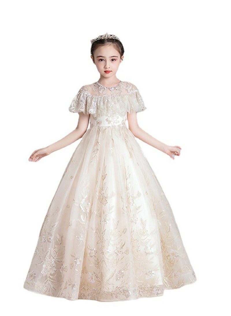 Princess dress girl wedding dress girl host piano performance costume - Image 1