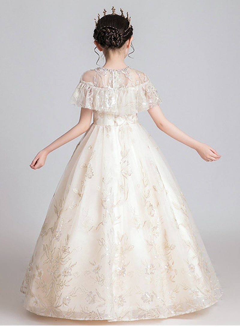 Princess dress girl wedding dress girl host piano performance costume - Image 3
