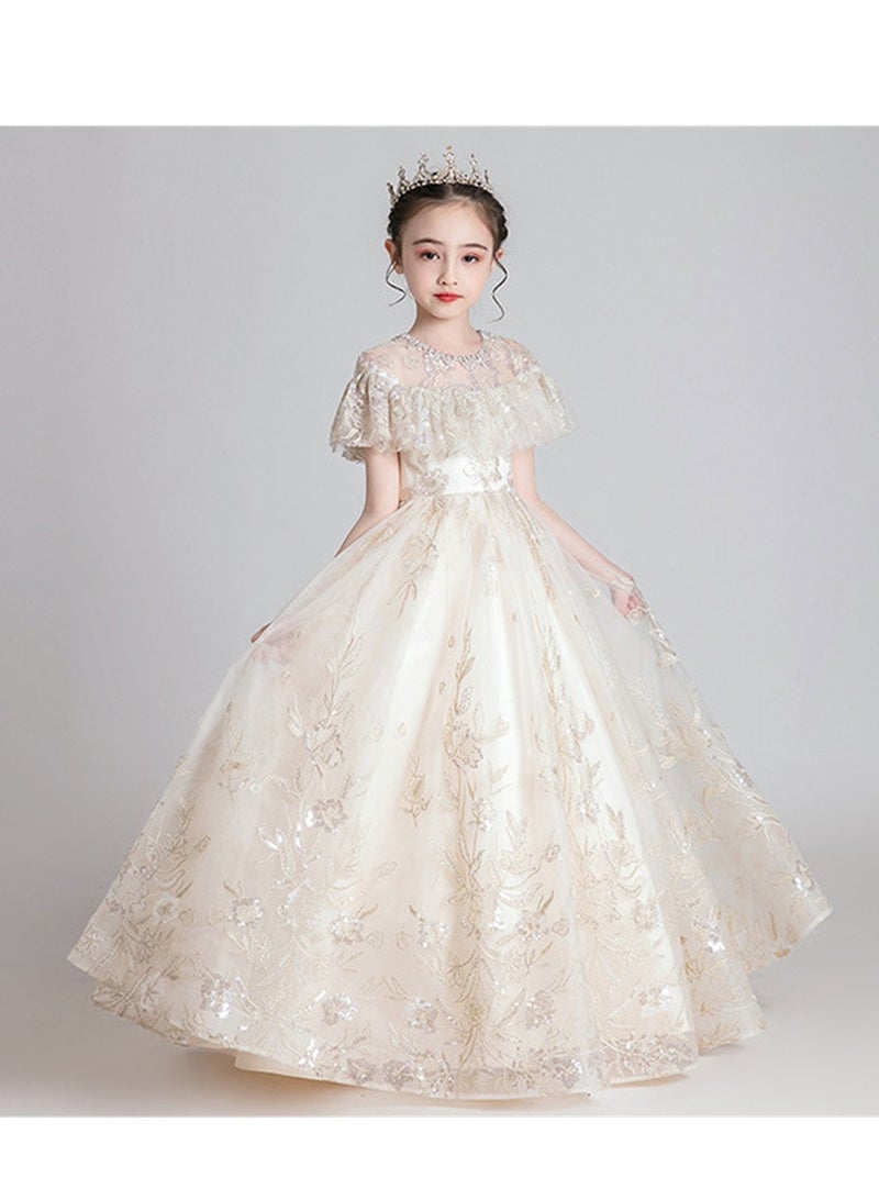 Princess dress girl wedding dress girl host piano performance costume - Image 4