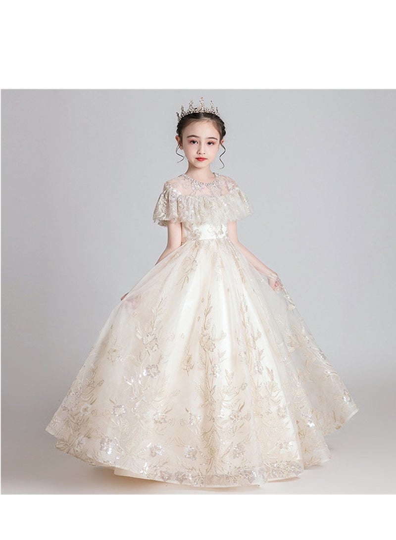 Princess dress girl wedding dress girl host piano performance costume - Image 2