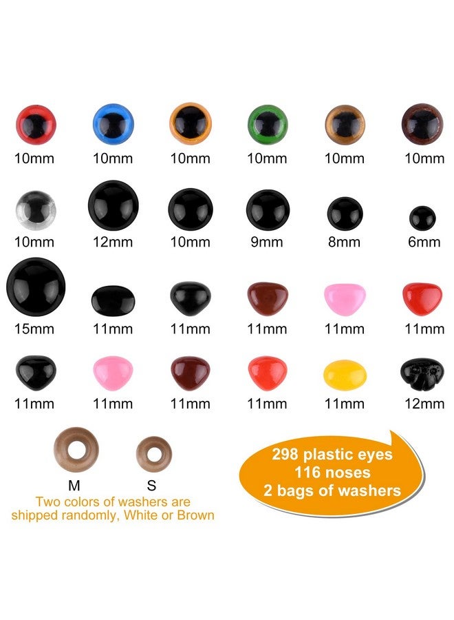 ASTARON 1028 Pcs Plastic Safety Eyes And Noses Kit With Washers For Doll Plush Animal Craft Making,Assorted Size - Image 2