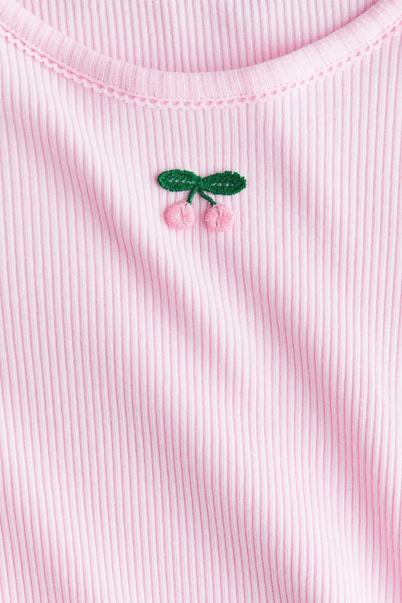 اتش اند ام بلوزة من القطن المرن