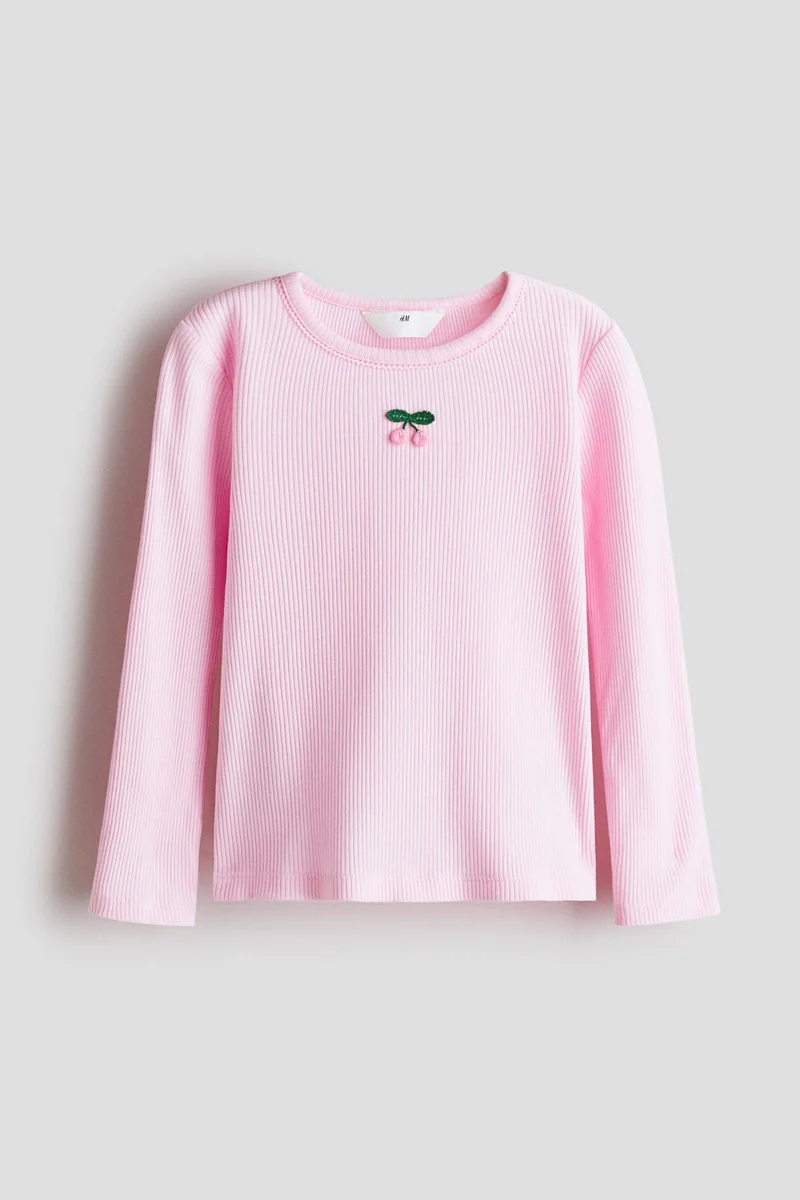 اتش اند ام بلوزة من القطن المرن