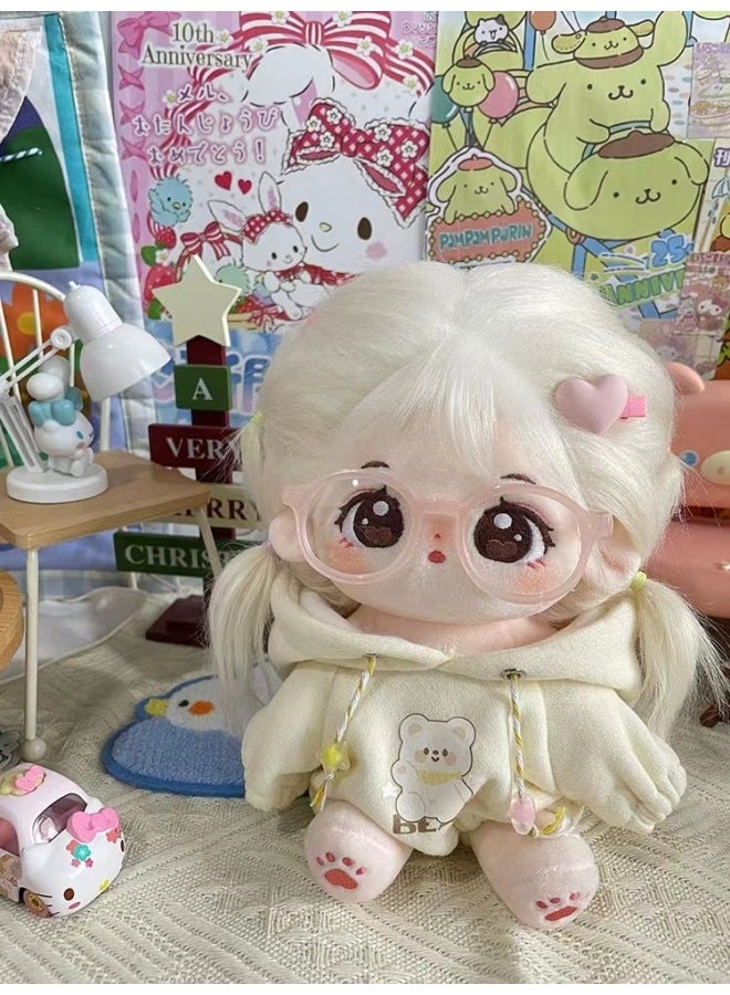 Cotton Doll Genuine 20cm Girl Doll Clothes No Attribute Skeleton Nude Doll Dress Doll Birthday Gift-Specifications:20cm Without Skeleton-Color:Gray Sweater - Image 5