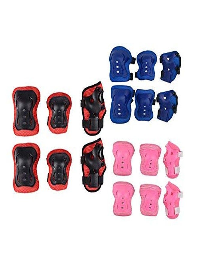 JERN Kids Skating/Cycling/Scooter/Roller Skates 6 Pcs. Guard Set,EVA padded with Plastic (Knee,Elbow & Palm Guard) (Red) - Image 3