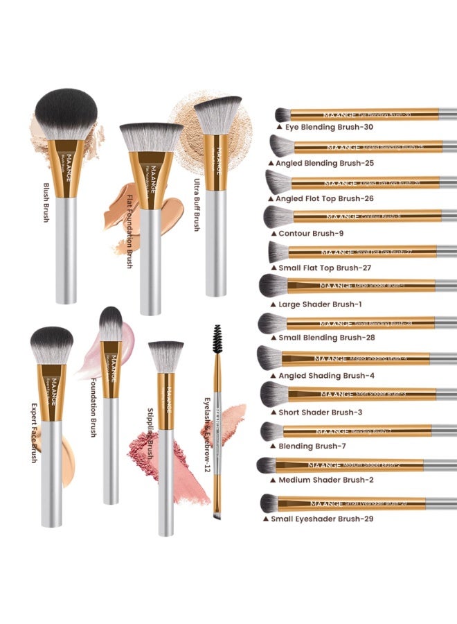 MAANGE 20 PCS Makeup Brushes with Case Professional Makeup Brush Set Premium Synthetic Face Kabuki Foundation Brush Kit - Image 3