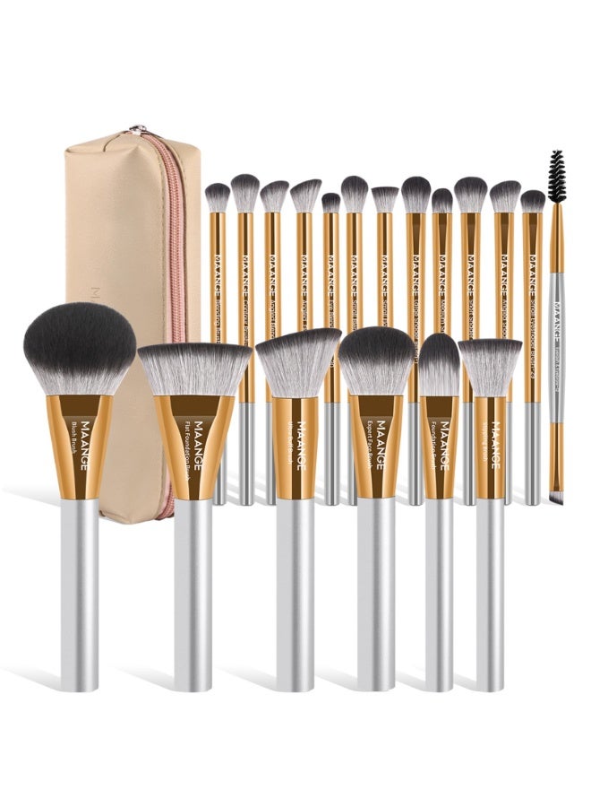 MAANGE 20 PCS Makeup Brushes with Case Professional Makeup Brush Set Premium Synthetic Face Kabuki Foundation Brush Kit - Image 1