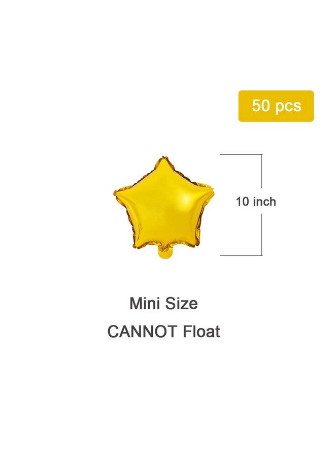 MOWO Star-shaped Balloon,10" Gold Foil Balloon Mylar Balloon,Pack of 50 - Image 2