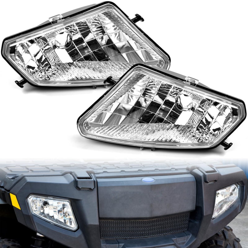 SAUTVS Headlight Housing for Polaris Sportsman 500 20052010 Front Left Right Head Lamp Lens Head Light Covers Bezels for Polaris Sportsman 500 HO EFI TOURING 20052010 Accessories 2PCS
