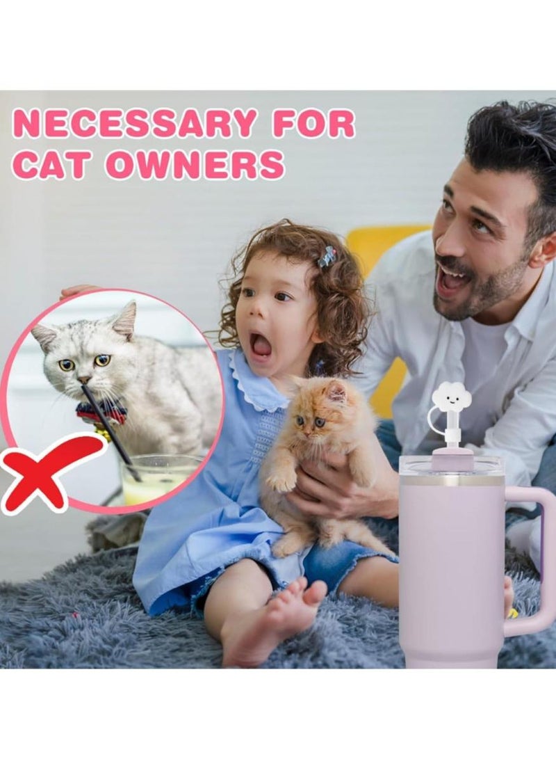 Stanley 8 PCS Stanley Straw Cover, 10mm(0.4 in) Reusable Silicone Straw Topper, Straw Covers Cap for Stanley Cup 30&40oz with Tumblers, Cute Straw Covers Cap Dust ProofStanley Lid Accessories Straw Tips, Simple Stanley Cup Straw Topper - Image 4