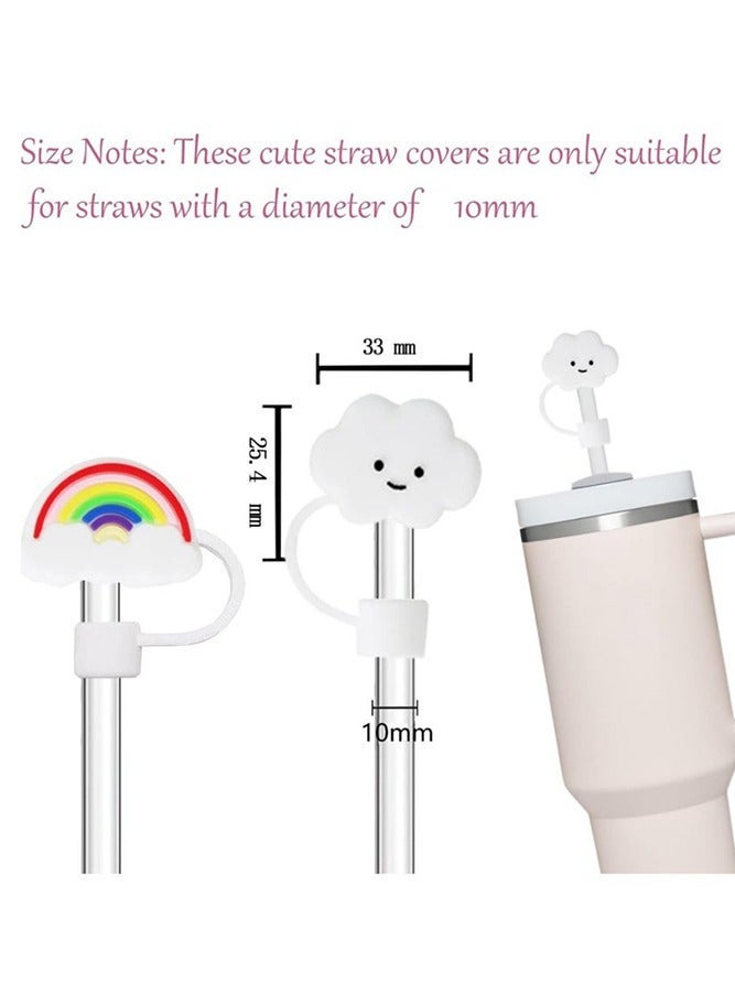 Stanley 8 PCS Stanley Straw Cover, 10mm(0.4 in) Reusable Silicone Straw Topper, Straw Covers Cap for Stanley Cup 30&40oz with Tumblers, Cute Straw Covers Cap Dust ProofStanley Lid Accessories Straw Tips, Simple Stanley Cup Straw Topper - Image 2