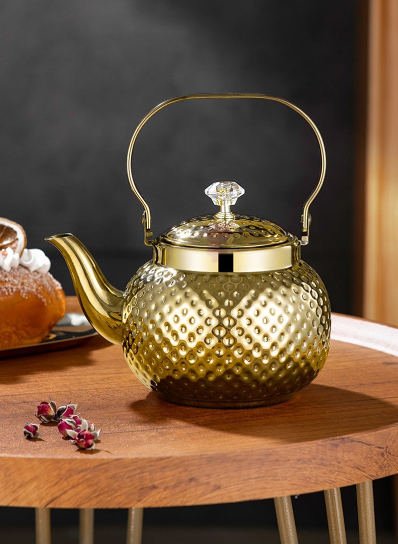 LOOPITYS 2L food grade stainless steel teapot is sturdy and durable, suitable for household and household items, and easy to enjoy the fun of brewing tea - Image 1