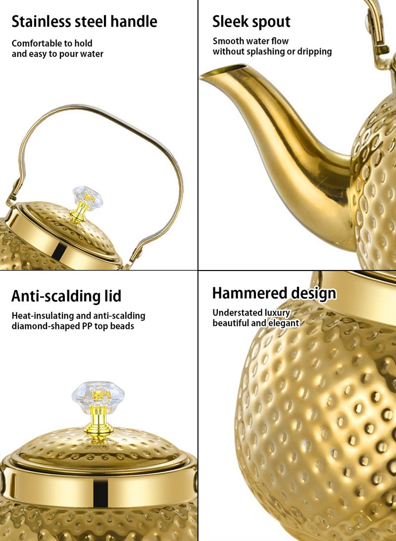 LOOPITYS 2L food grade stainless steel teapot is sturdy and durable, suitable for household and household items, and easy to enjoy the fun of brewing tea - Image 5