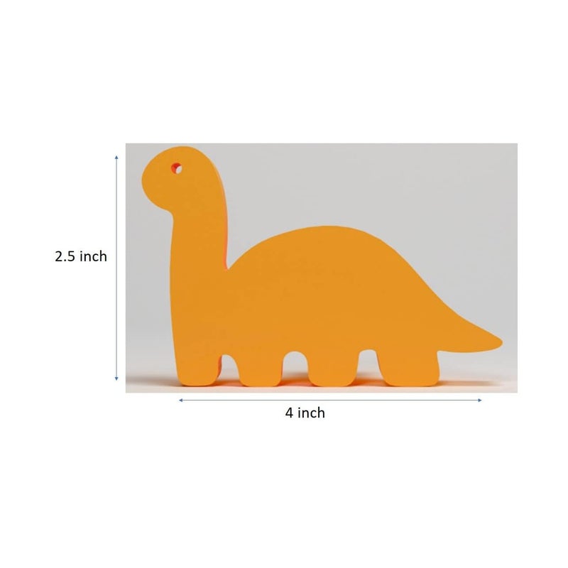 FLY FROG Dinosaur-Themed MDF Wood Knobs for Kids' Rooms, Wardrobes, Doors, and Cabinets – Set of 2 Drawer Handles (Dinosaur-Orange) - Image 3