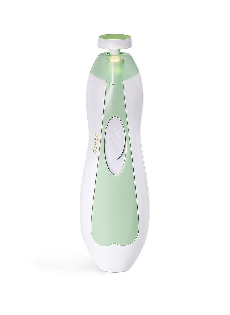 haakaa - Haakaa Baby Nail Trimmer Electric Safe Baby Nail Clippers Baby Nail File Kit Manicure Set, Trim Polish Grooming Kit For Newborn Toddler Or Adults Fingernails, 6 Grinding Heads And Led Light, Meadow - Image 1