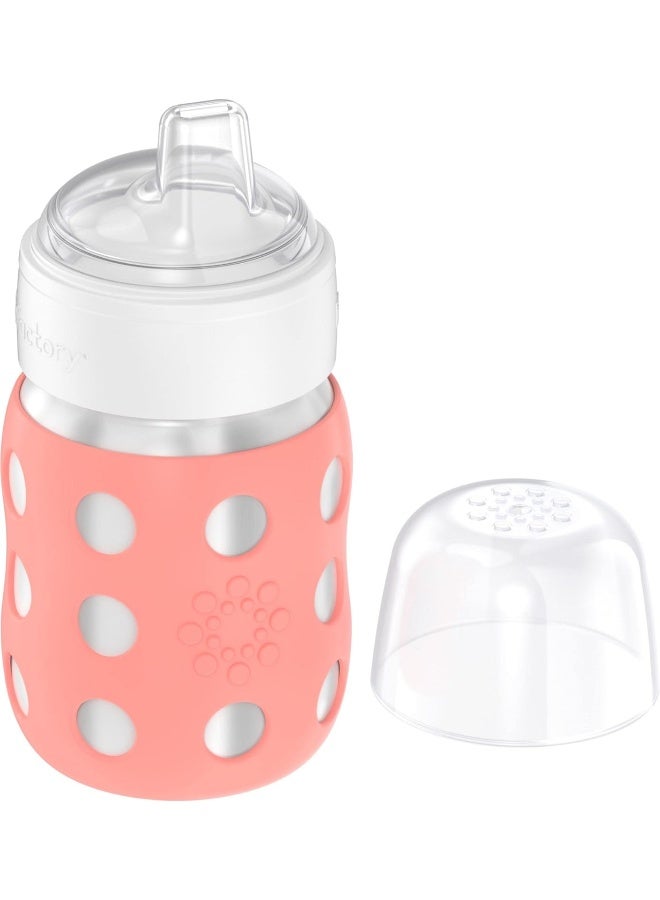 lifefactory زجاجة أطفال Lifefactory بسعة 8 أونصات من الفولاذ المقاوم للصدأ مع عزل فراغي ورقبة واسعة مع شفاطة، كانتالوب، LS2251WCA4 - Image 3