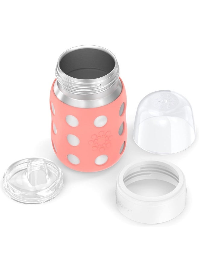 lifefactory زجاجة أطفال Lifefactory بسعة 8 أونصات من الفولاذ المقاوم للصدأ مع عزل فراغي ورقبة واسعة مع شفاطة، كانتالوب، LS2251WCA4 - Image 4