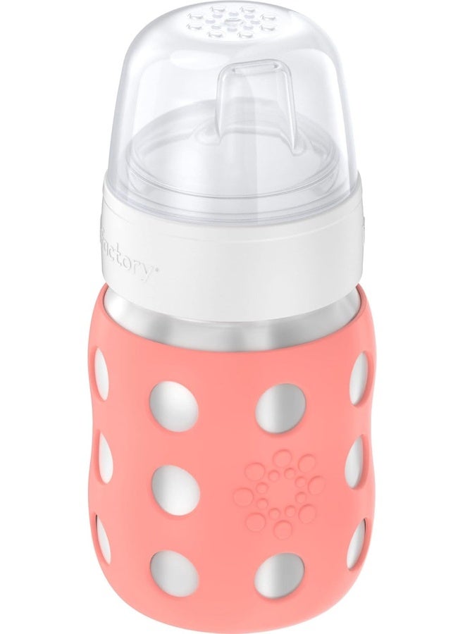 lifefactory زجاجة أطفال Lifefactory بسعة 8 أونصات من الفولاذ المقاوم للصدأ مع عزل فراغي ورقبة واسعة مع شفاطة، كانتالوب، LS2251WCA4 - Image 2