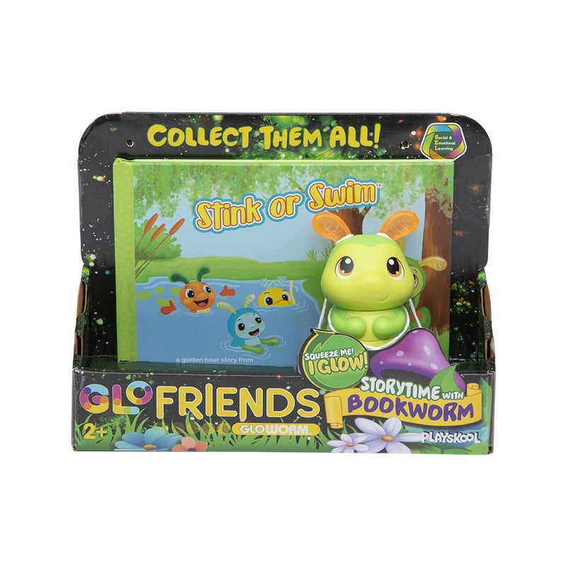 Playskool Glo Friends Stink or Swim! - Storytime with Bookworm - Book with Glowing Toy - Social Emotional Learning SEL Toy - Ages 2+ - Image 1