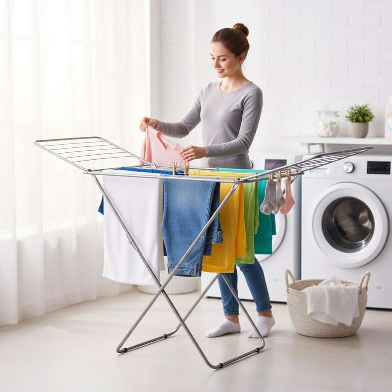 Pan Home Vera Iron Cloth Dryer 18M Drying Space 80x50x180cm - Chrome - 261BLT9901399 - Image 5