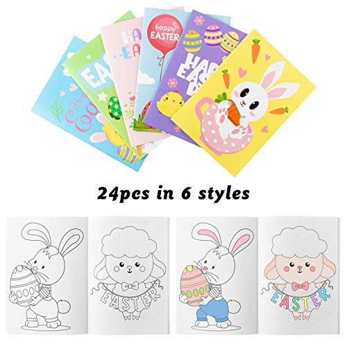 WATINC 24pcs Easter Coloring Books DIY Art Book with Bunny Easter Egg Chick Pattern Creativity Color Booklet for Birthday Gift Easter Party Favor Goodie Bag Filler Class Activity Supplies - Image 5