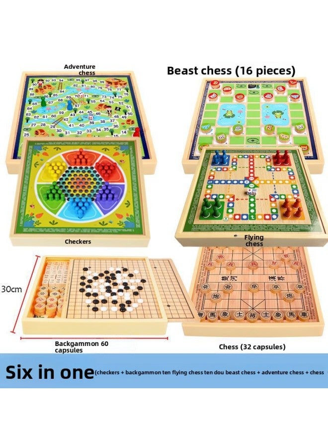 Checkers Flying Backgammon Early Education Desktop Game Chess Multifunctional Children's Student Kindergarten Wooden Toys Wholesale
